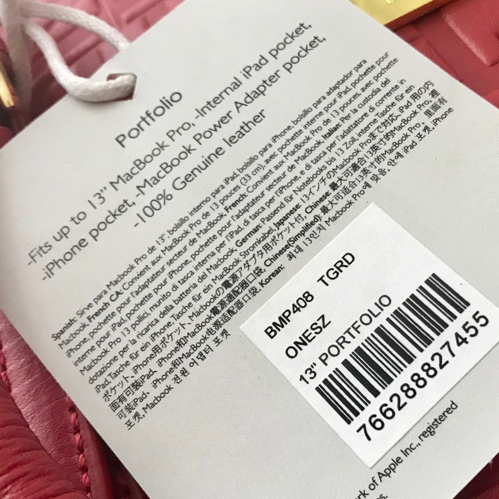Gorgeous 13” MacBook 100% Red Leather Laptop Bag - Picture 4 of 8